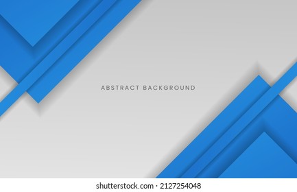 Presentation banner background with modern abstract corporate concept. Minimal blue and white paper cut design with gradient geometric lines. Abstract decoration shiny pattern. 3D vector illustration.