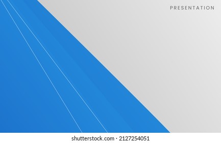 Presentation banner background with modern abstract corporate concept. Minimal blue and white paper cut design with gradient geometric lines. Abstract decoration shiny pattern. 3D vector illustration.