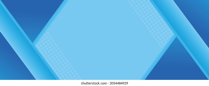 Pancarta de presentación con forma geométrica azul