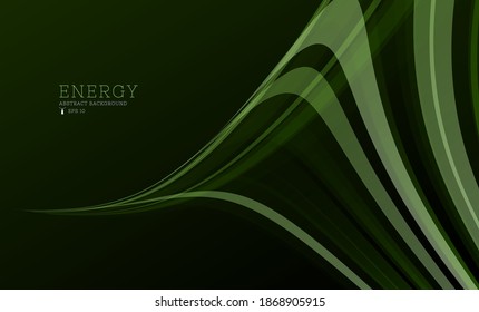 Presentation banner with green lines forming dynamic 3d wave in dark space, abstract wallpaper design