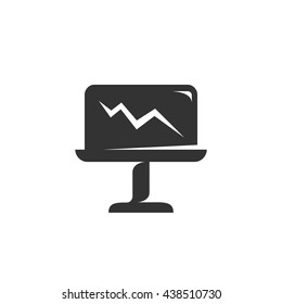 Presentation billboard icon isolated on a white background. Logo silhouette design template. Simple symbol concept in flat style. Abstract sign, pictogram for web and infographics - stock vector