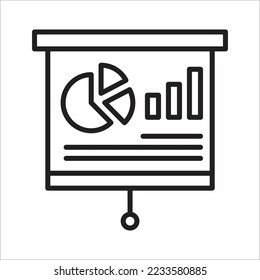 Presentation billboard icon. Scheme and Diagram symbol. Editable vector