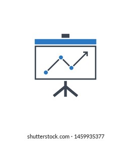 Presentation Billboard related vector glyph icon. Isolated on white background. Vector illustration.
