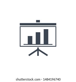 Presentation Billboard related vector glyph icon. Isolated on white background. Vector illustration.