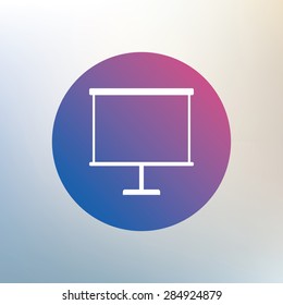 Presentation billboard sign icon. Clean board symbol. Icon on blurred background. Vector