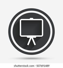 Presentation billboard sign icon. PPT symbol.