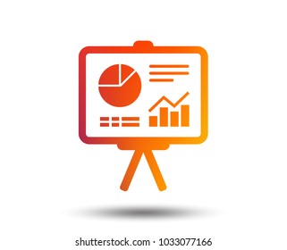 Presentation billboard sign icon. Scheme and Diagram symbol. Blurred gradient design element. Vivid graphic flat icon. Vector