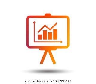 Presentation billboard sign icon. Scheme and Diagram symbol. Blurred gradient design element. Vivid graphic flat icon. Vector