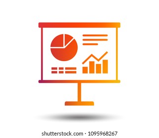 Presentation billboard sign icon. Scheme and Diagram symbol. Blurred gradient design element. Vivid graphic flat icon. Vector
