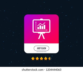 Presentation billboard sign icon. Scheme and Diagram symbol. Web or internet icon design. Rating stars. Just click button. Vector