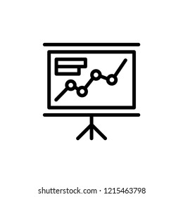 Presentation billboard sign icon. Scheme and Diagram symbol. Graphic element on gray background.