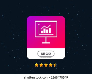 Presentation billboard sign icon. Scheme and Diagram symbol. Web or internet icon design. Rating stars. Just click button. Vector