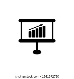 Presentation billboard sign icon. Scheme and Diagram symbol. Graphic element on white background. Colour clean flat presentation icons. Vector