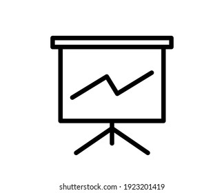 Presentation billboard sign icon. Scheme and Diagram symbol. Graphic element on white background. Colour clean flat presentation icons. Vector.