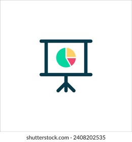 Presentation billboard sign icon. Scheme and Diagram symbol. School education lecture. Finance report. Stock vector illustration isolated on white background.