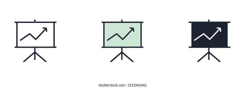 Presentation billboard sign icon symbol template for graphic and web design collection logo vector illustration