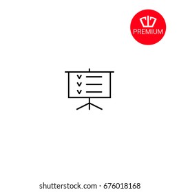 Presentation billboard sign icon. Training board icon