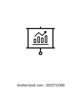 Presentation billboard sign icon vector for web site Computer and mobile app