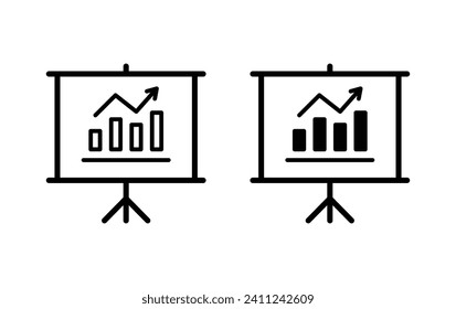 Presentation billboard sign icon vector for web site Computer and mobile app