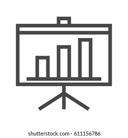 Presentation Billboard Thin Line Vector Icon. Flat icon isolated on the white background. Editable EPS file. Vector illustration.