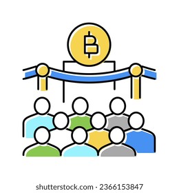 presentation bitcoin color icon vector. presentation bitcoin sign. isolated symbol illustration