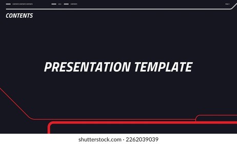 Plantilla de presentación personalizable de color negro y rojo
