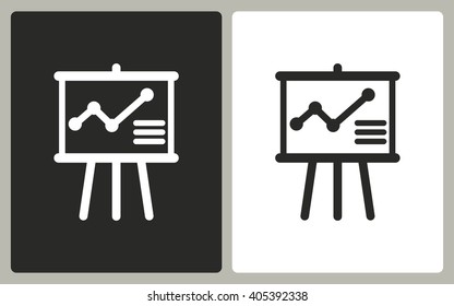 Presentation   -  black and white icons. Vector illustration. 