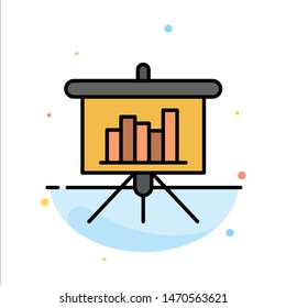 Presentation, Blackboard, PowerPoint, Report Abstract Flat Color Icon Template. Vector Icon Template background