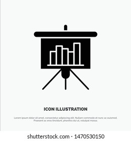 Presentation, Blackboard, PowerPoint, Report solid Glyph Icon vector. Vector Icon Template background