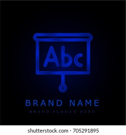 Presentation blue chromium metallic logo