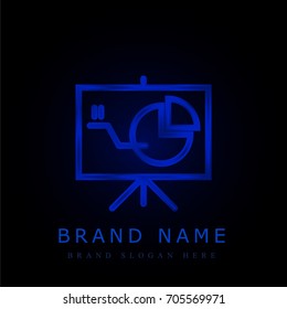 Presentation blue chromium metallic logo