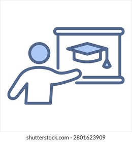Presentation Blue Icon Vector Illustration