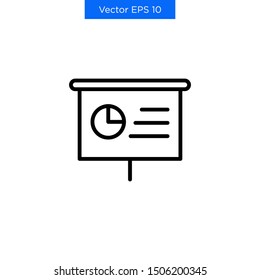 Presentation Board Business Icon Simple Premium Best Vector