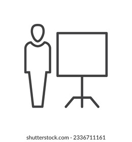 Presentation Board And Business Man Icon