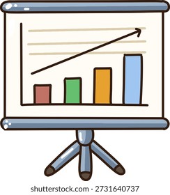 Präsentationsplatine mit Diagrammgrafik