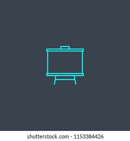 Presentation board concept blue line icon. Simple thin element on dark background. Presentation board concept outline symbol design from Workspace set. Can be used for web and mobile UI/UX