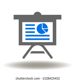 Presentation board diagram icon vector. Business Education Data Report logo. Analytics Statistics illustration.