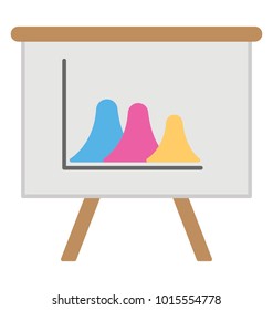 
Presentation board, flat icon statistics
