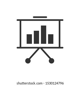 Presentation Board With Growing Chair vector illustration