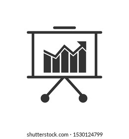 Presentation Board With Growing Chair vector illustration