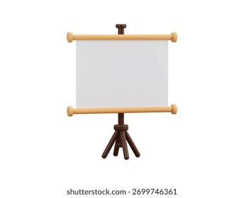 Icono de tablero de presentación Concepto de presentación de negocios en 3D, pizarra blanca en la Ilustración vectorial de íconos de presentación de marketing