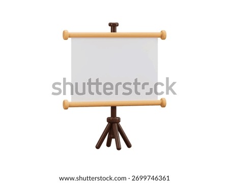 Presentation board icon 3d render concept of business presentation, whiteboard on marketing presentation icon vector illustration