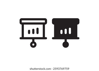 Presentation Board Icon with Bar Chart Symbols Vector