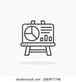 Presentation Board icon. Editable Stroke and pixel perfect. Outline style. Vector illustration. Enjoy this icon for your project.