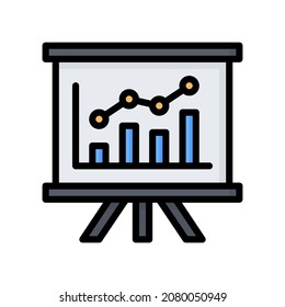 Presentation Board Icon, Filled Line style icon vector illustration, Suitable for website, mobile app, print, presentation, infographic and any other project.
