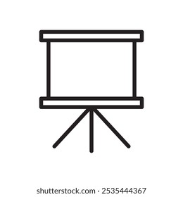 Presentation board icon Flat art illustration in outline