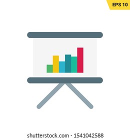 Presentation board icon in flat style, with coloful and eps 10