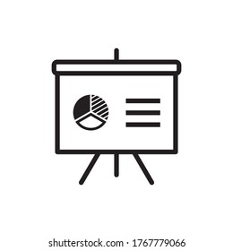 Presentation Board Icon. Flat style design. Vector graphic illustration. Suitable for website design, logo, app, template, and ui. EPS 10.