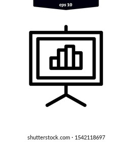 Presentation board icon. infographic chart inside. vector illustration. eps10