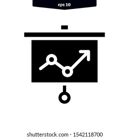 Presentation board icon. infographic chart inside. vector illustration. eps10
